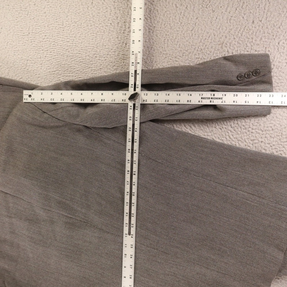 Corneliani Suit L 44R Gray Birdseye Check 100% Wool Made in Italy Pleated 36x30 - Picture 14 of 16